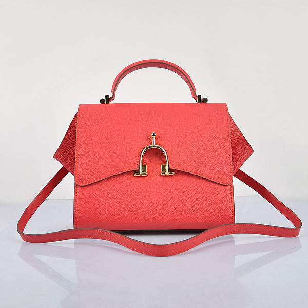 New Arrives Hermes 8065 Calf Leather Mini Top Handle Bag - Red